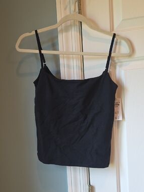 Abercrombie & Fitch Black Women's Spaghetti Strap Bra-Free Tank Top